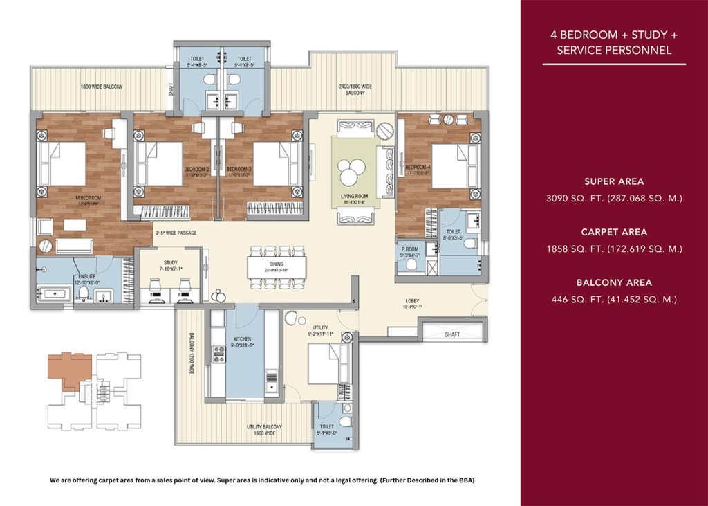 tulip crimson 4bhk floor plan